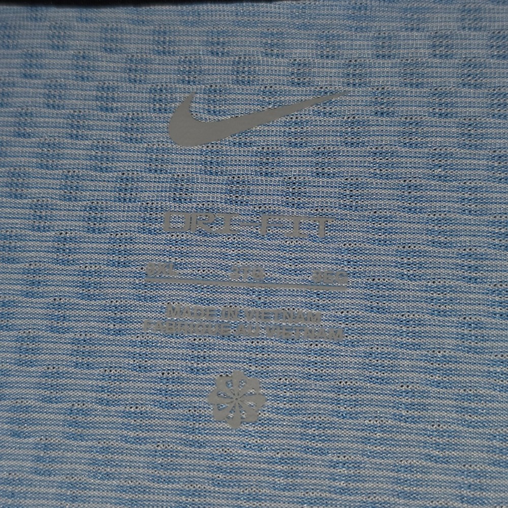 Nike Dri-FIT Polo Shirt Mens 3XL Blue Textured Golf Performance Top - Picture 8 of 16